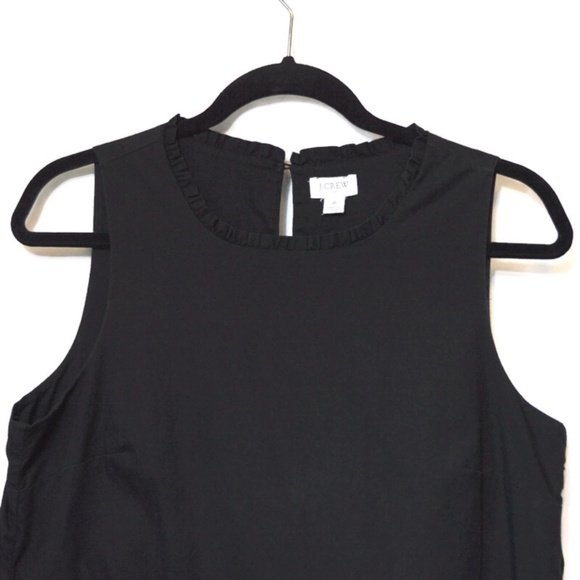 J.Crew Sleeveless Tiered Ruffle Neck Dress Size 8 Cotton Poplin, Pockets, Lined - Picture 7 of 11